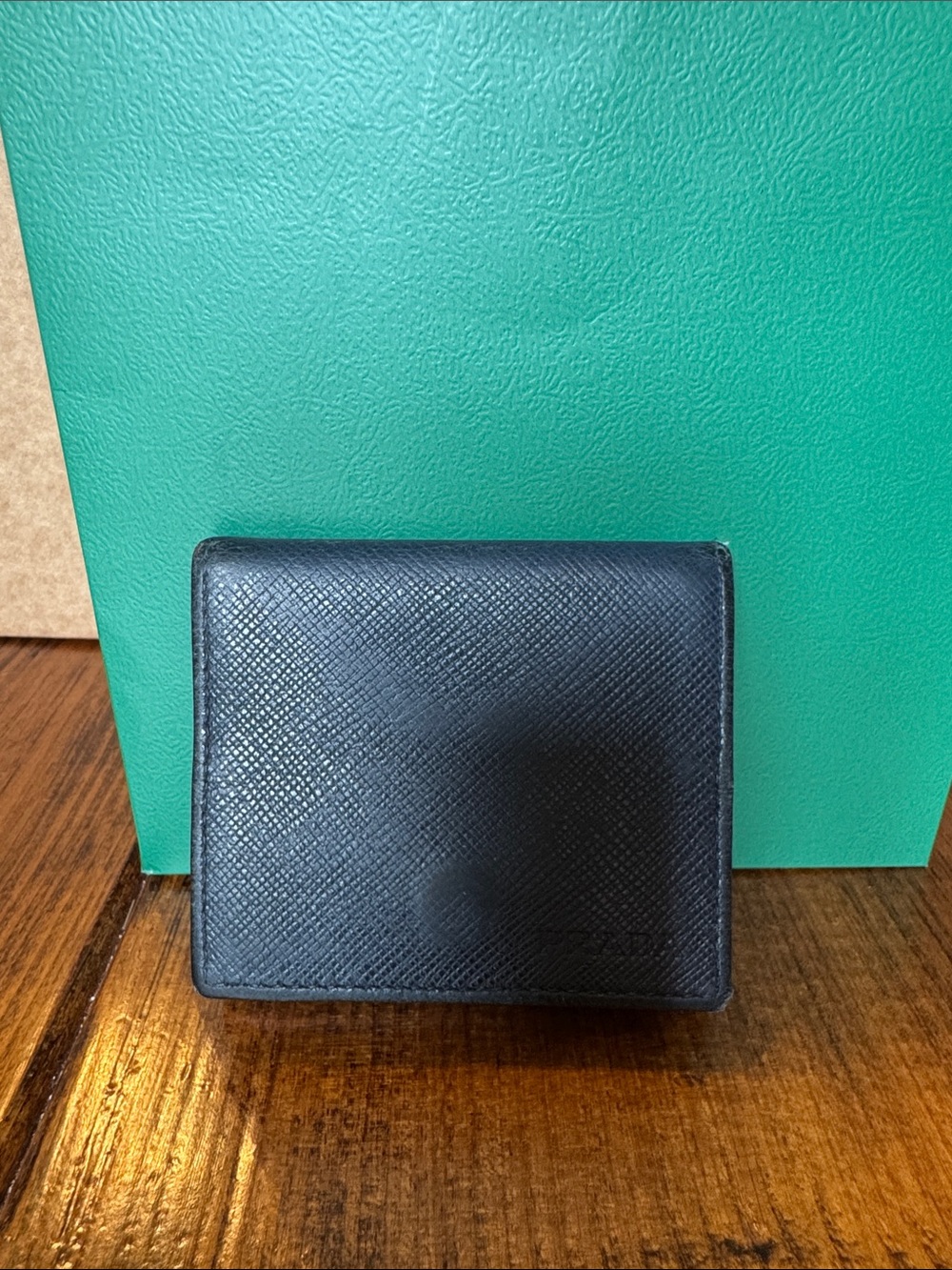 Prada Black Saffiano Leather Bi-Fold Card Holder